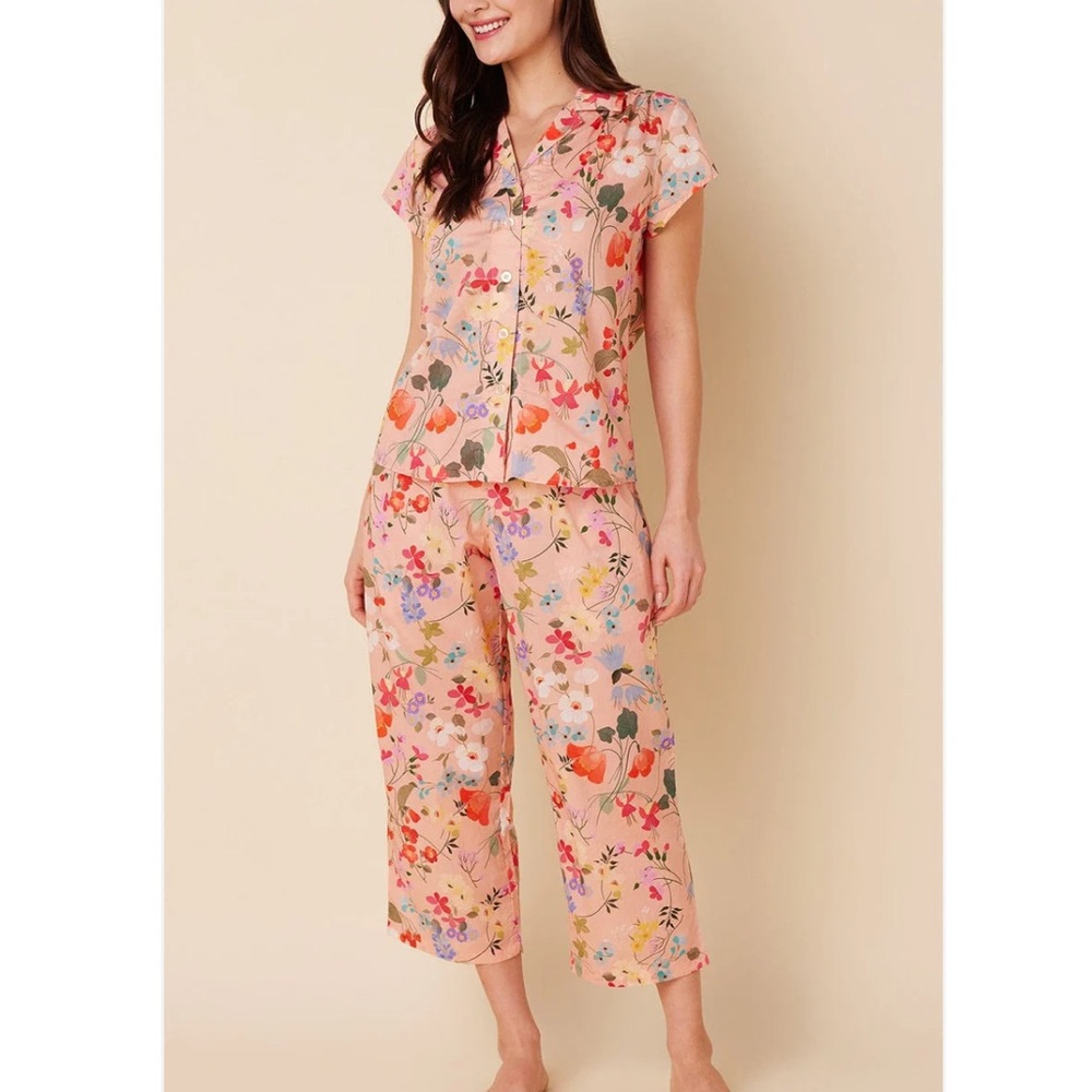 Cat’s Pajamas Strawberry Fields Voile Capri Pajama Set ladies XL NWT - Picture 12 of 14